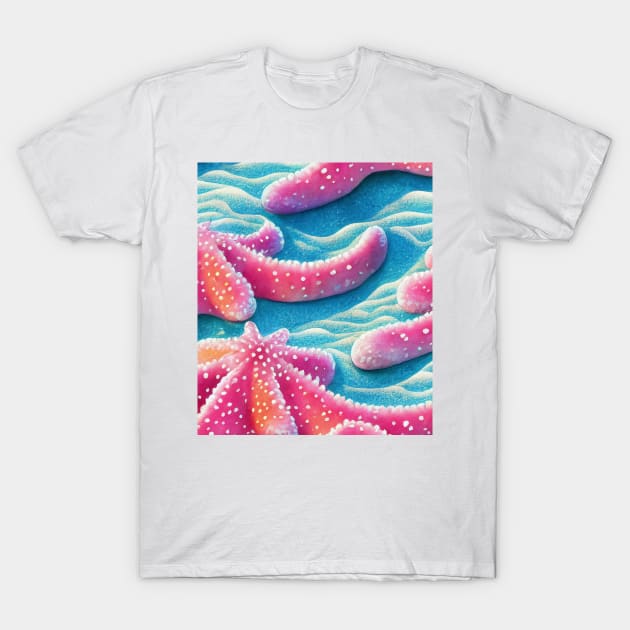 Pink Sea Star T-Shirt by fistikci